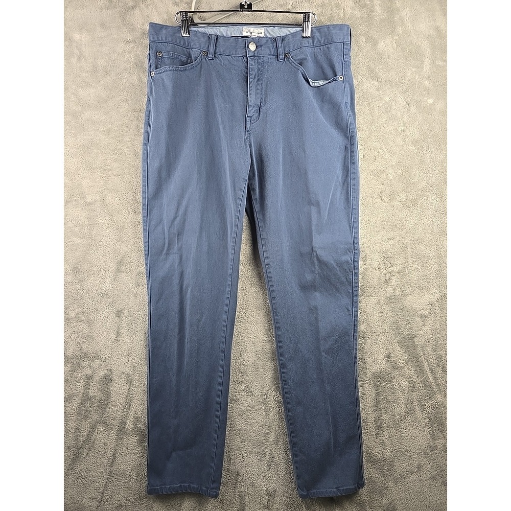 Peter Millar Chino Pants Mens Size 35x30 Blue Cotton Blend Stretch Preppy Office